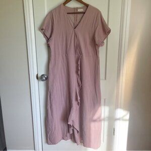 Roolee Adair Ruffle Midi Mauve Dress